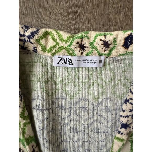 Zara Cropped Tank Top Woman’s Beach Vacation Linen Blend Size Extra Large - Picture 6 of 7